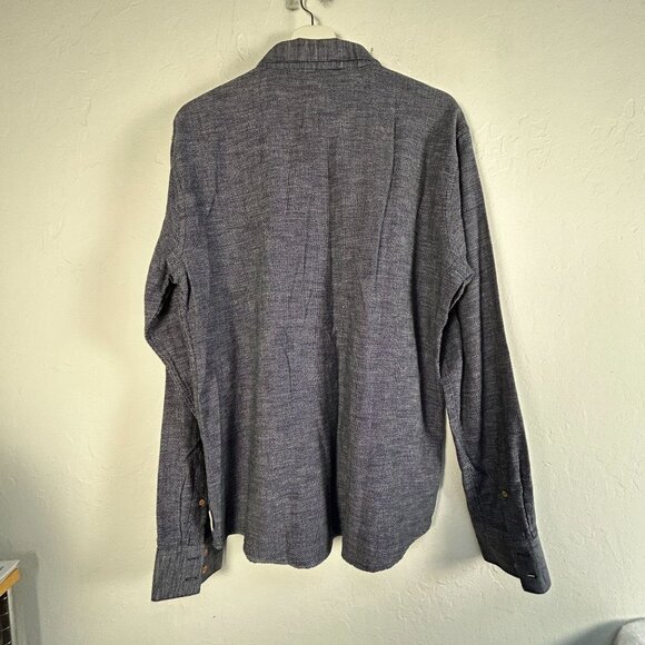 Maloja Mens Long Sleeve Button-Down Shirt L+ Blue Cotton Made In Portugal - Picture 2 of 5